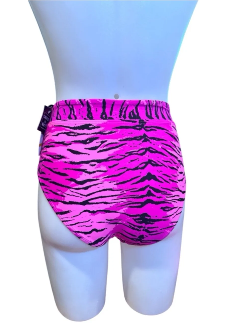 Women California Waves Swim Bottoms Size S Pink Black Tiger Print